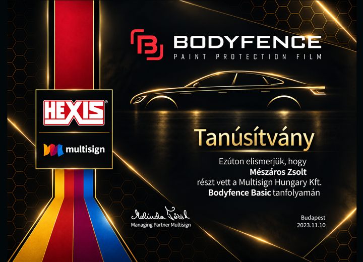 Bodyfence Basic tanúsítvány, 2023